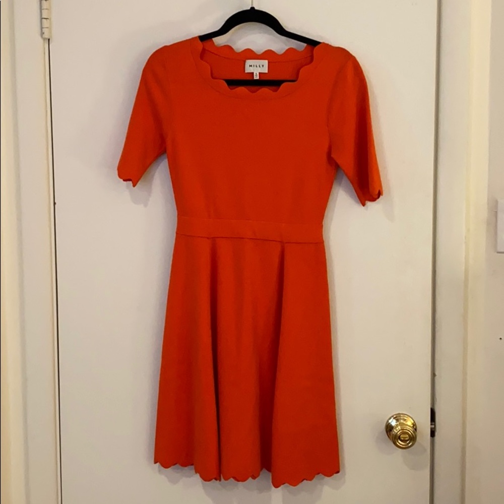 Milly Scallop Ballet Flare Dress